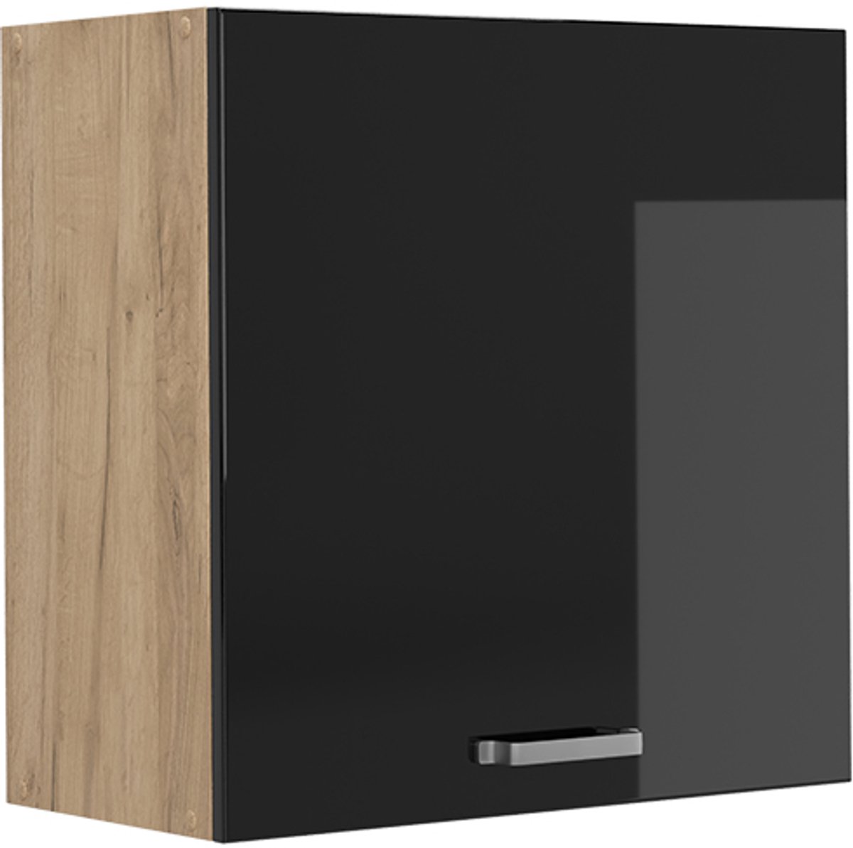 Vicco Hangkast R-Line, Zwart hoogglans/Goudkleurig Eiken, 60 cm met 1 deur