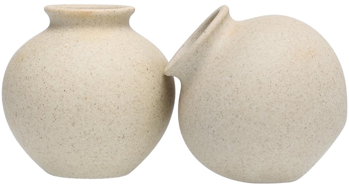 Solidchoice - Set van 2 Mini Vazen van Keramiek voor Droogbloemen