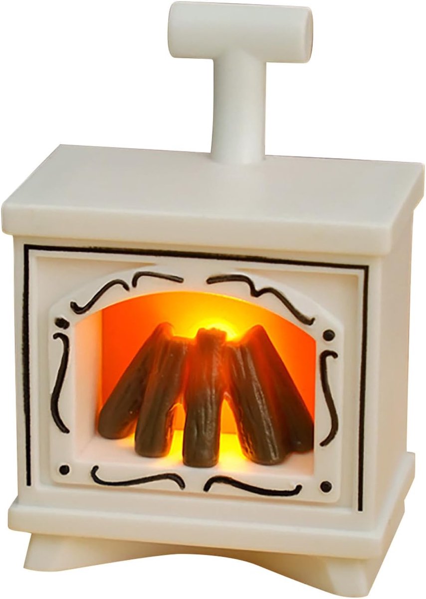 Miniatuur gloeiende haardverlichting - Decoratief stuk voor het interieur van het huis - Poppenhuishaard - Miniatuur gloeiende imitatie haardverlichting - LED-lantaarndecoratie - Vlamloze binnen- en buitenhuisdecoratie - Wit