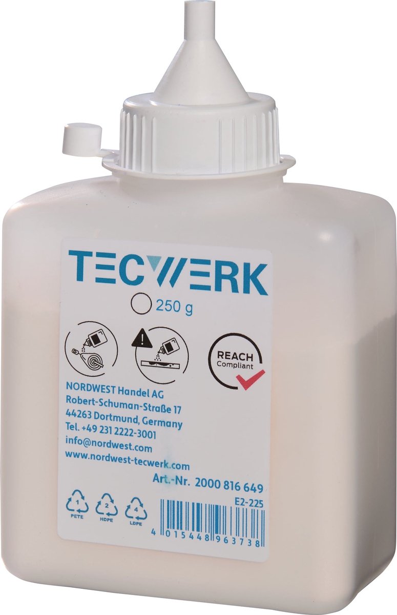 Slaglijnkrijt 250g wit Ku.-Fles TECWERK