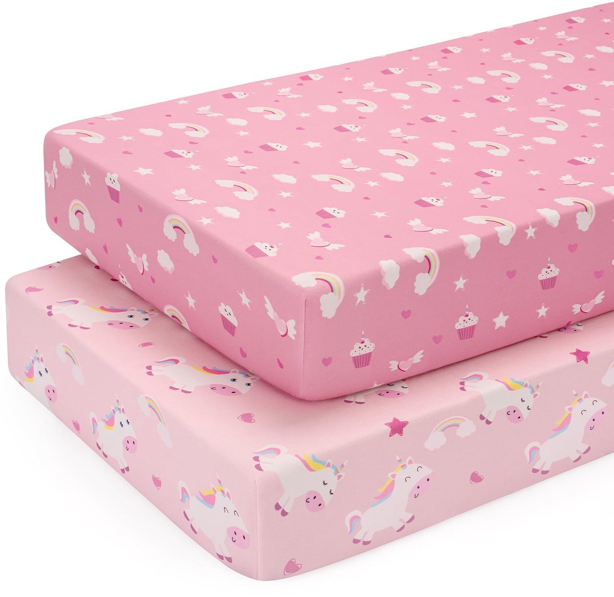 Solidchoice - Fitted Sheets 2-pack voor Babybedje 90x55 cm - Zachte Microvezel met 360° Elastische Band