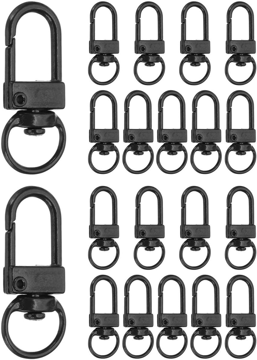 Solidchoice - 20 Stuks Metalen Draaibare Karabijnhaken
