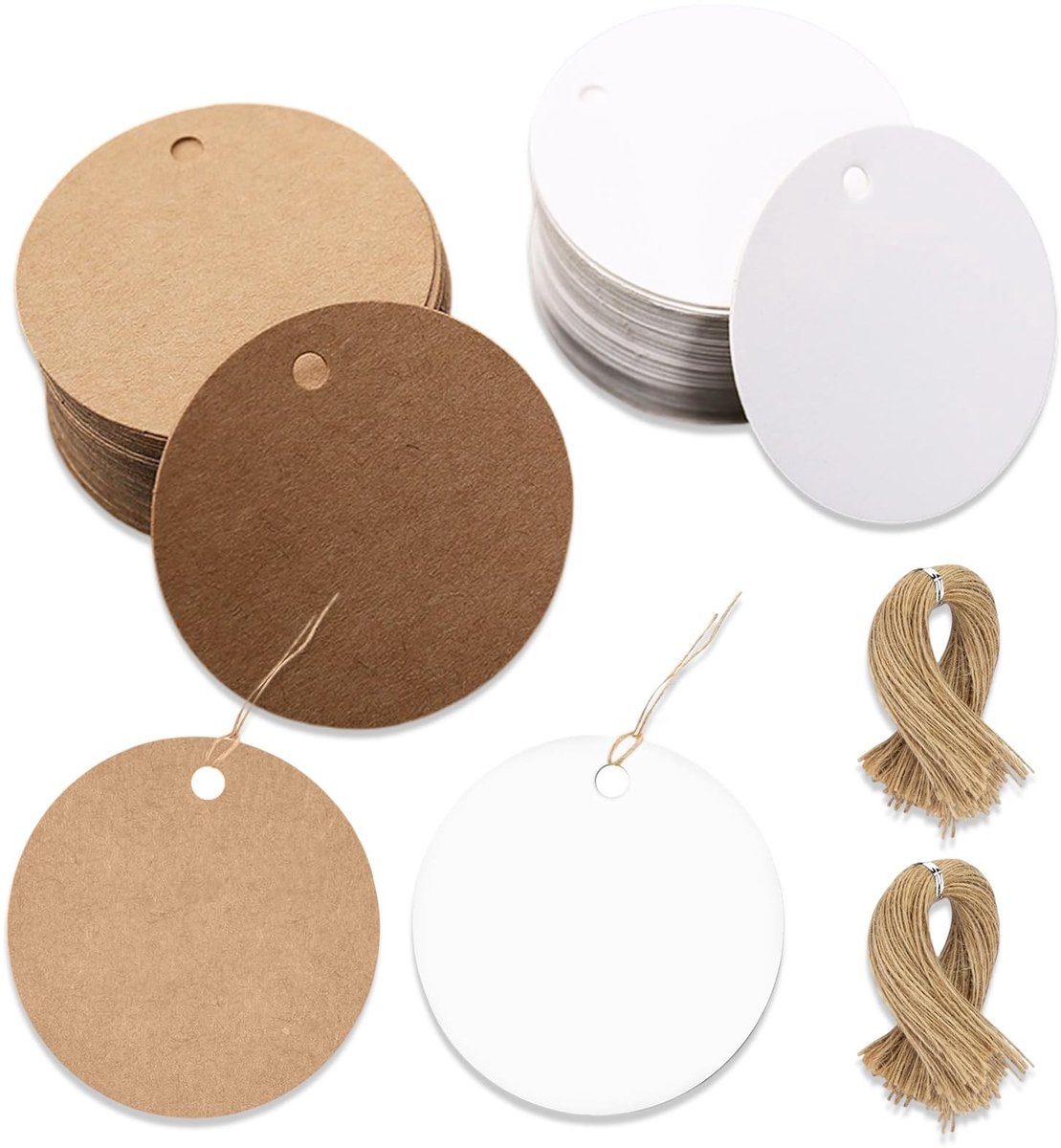 Solidchoice - Set van 200 Kraft Papieren Cadeautags voor Decoratie