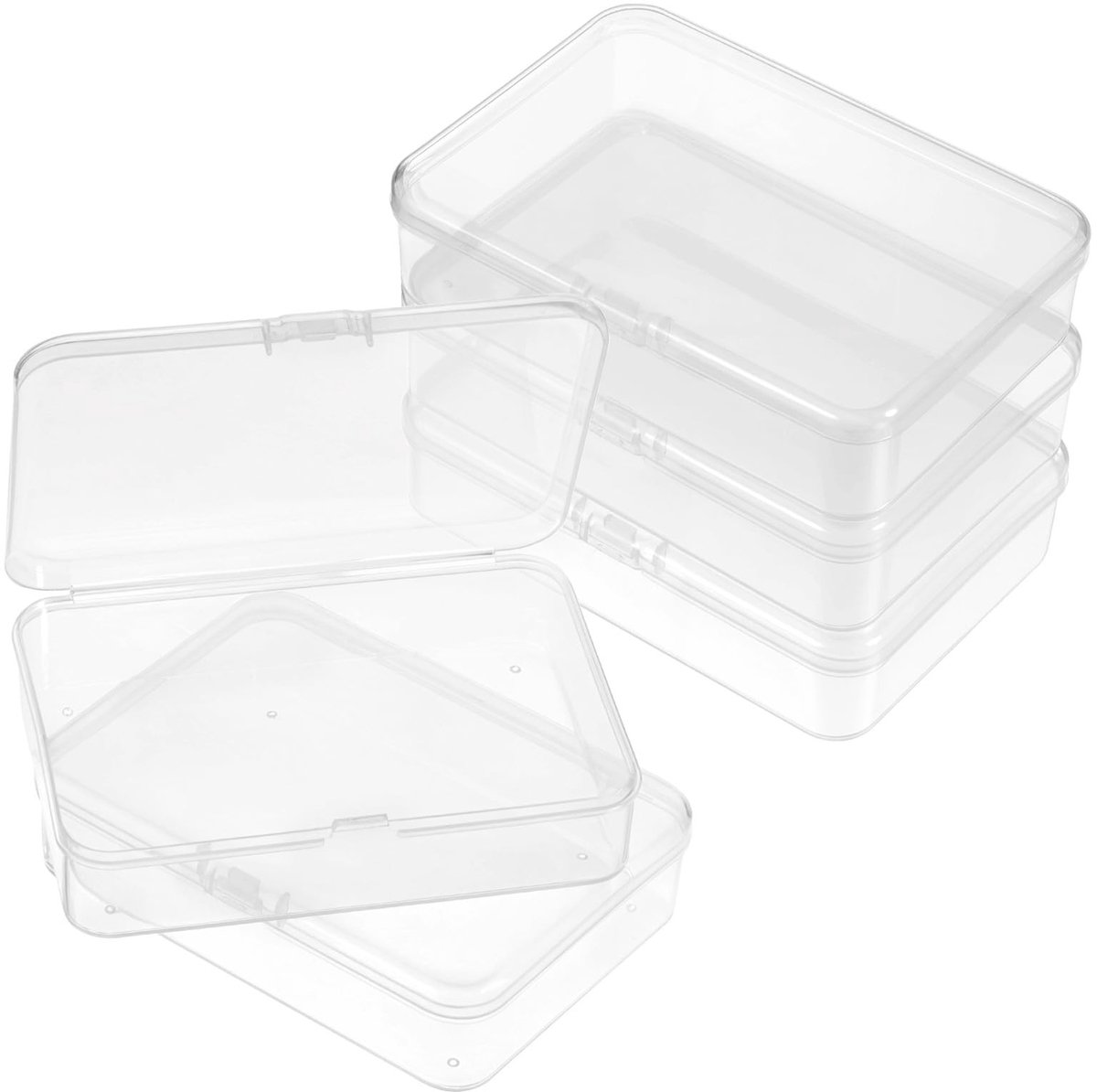 Solidchoice - Set van 5 Transparante Opbergdozen voor Speelkaarten
