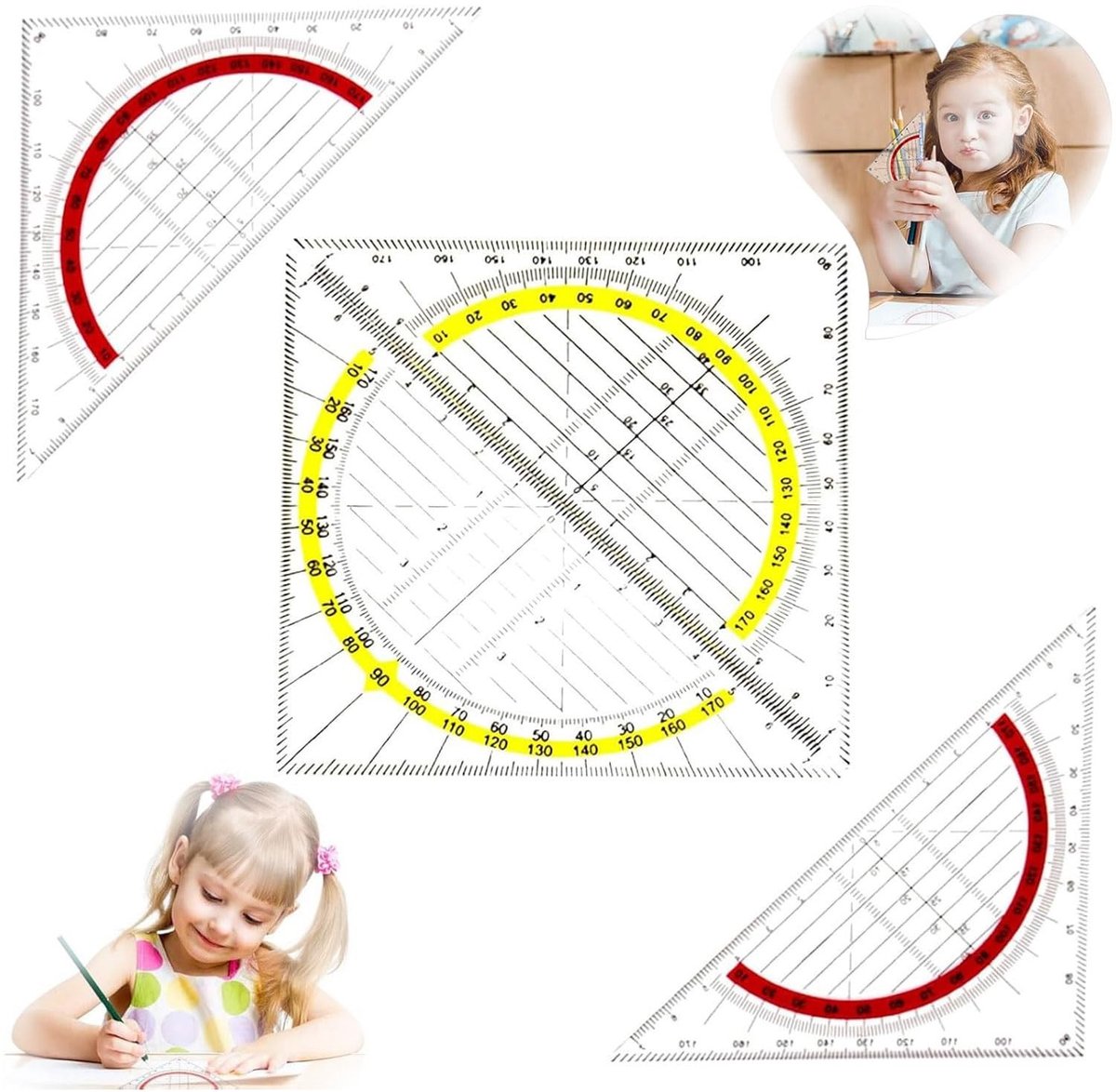 Solidchoice - Professionele Teken Driehoek Protractor