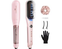 Wavytalk Steambrush Pro - Brosse lissante vapeur 4 en 1 - Lisseur & Brosse - Technologie de vapeur Hydro-Infusion - Technologie ionique anti-frisottis - 5 réglages de chaleur - 2 niveaux de vapeur - 150-220°C