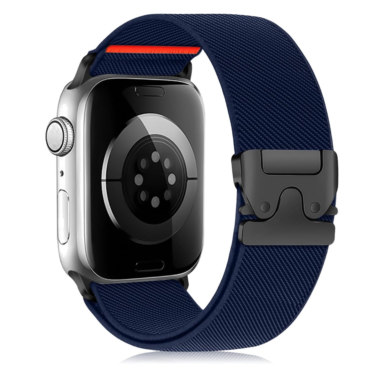Solidchoice - Nylon Armband voor Apple Watch met Elastische Sluiting