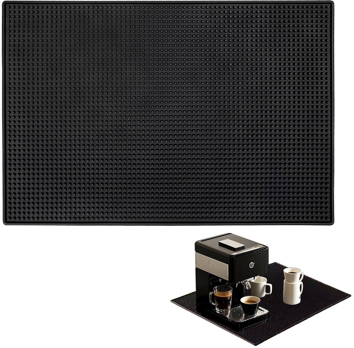 Solidchoice - Zwarte Bar Service Mat 30 x 15 cm van Siliconen