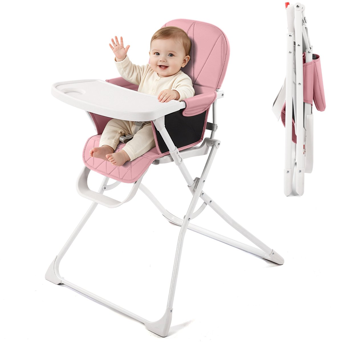 Opvouwbare Kinderstoel voor Baby’s 6 Maanden tot 3 Jaar – Ultracompact en Lichtgewicht 4,5 kg – Eenvoudig met Één Hand Inklapbaar – Makkelijk Schoon te Maken