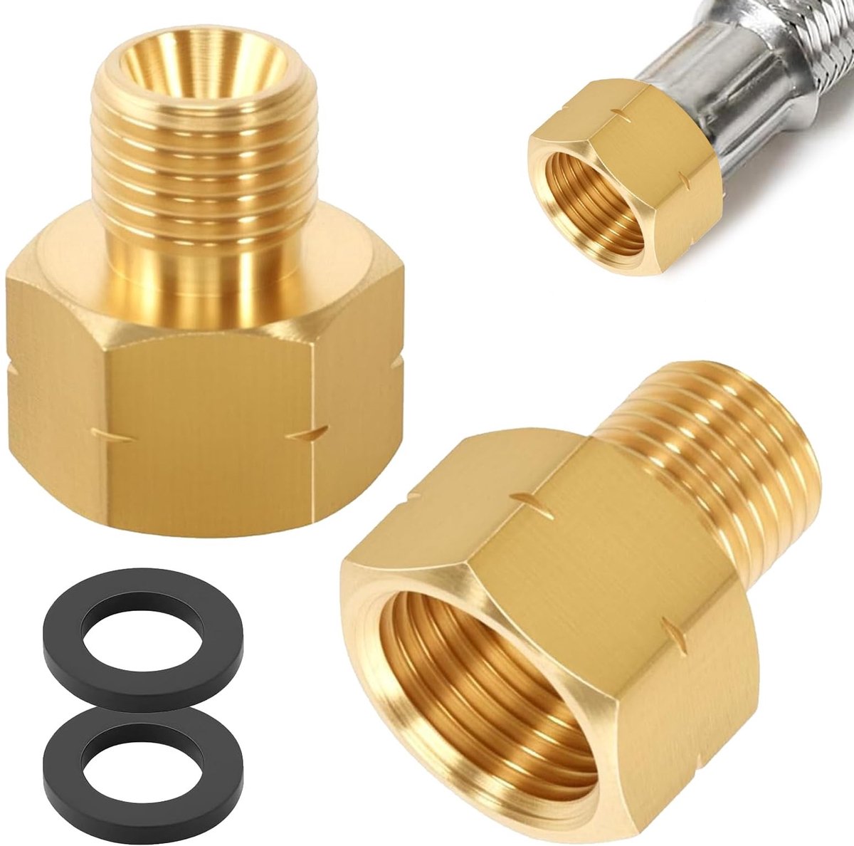 Solidchoice - 2 Stuks Messing LPG Gasadapter met Afdichtring