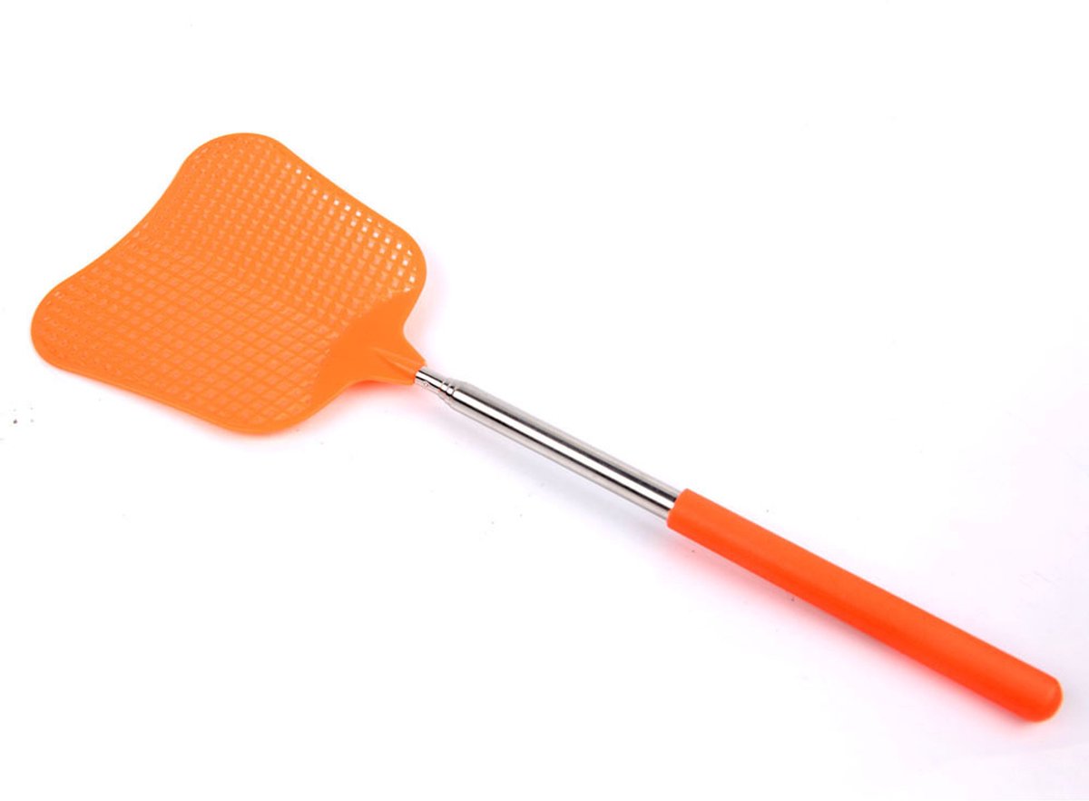 2 Uitschuifbare vliegenmeppers – Duurzaam, slagvast kunststof – Breukbestendig – Geschikt voor binnen, terras, tuin en buiten – Uitschuifbaar tot 55,5 cm.