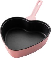 Cook & Pan Love Gietijzeren Koekenpan Ø 20 cm Roze - PFAS vrij - Alle Warmtebronnen - Cool Touch Handgreep - Koeken Pan van Gietijzer met 25 jaar Garantie - Krasbestendige Anti Aanbaklaag - Vaatwasserbestendig - Gas, Inductie, Elektrisch, Oven