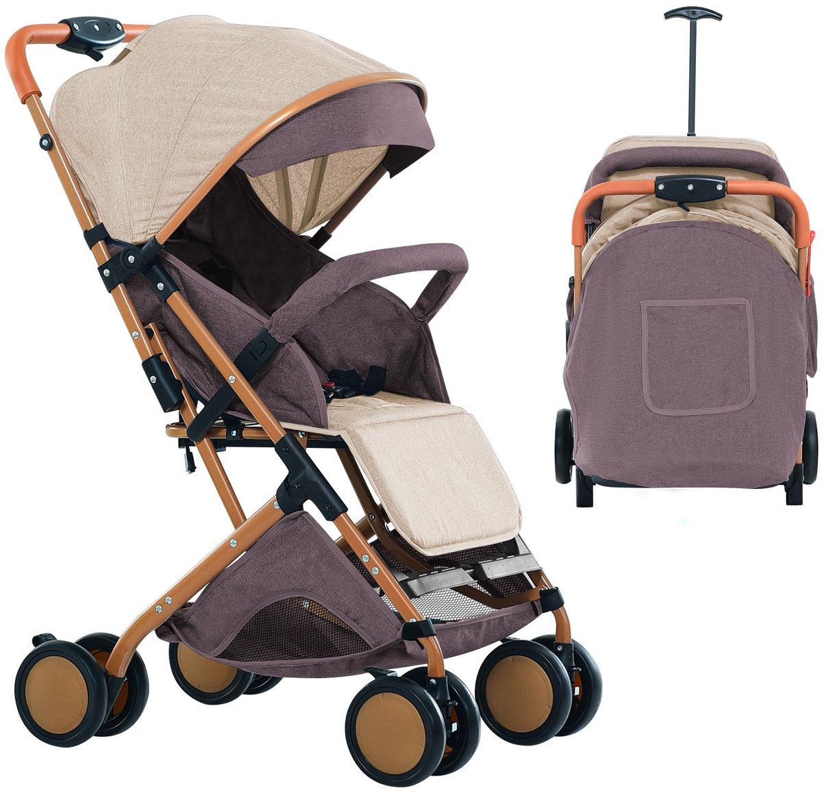 Solidchoice - Opvouwbare Kinderwagen met Muggennet en Schouderriem