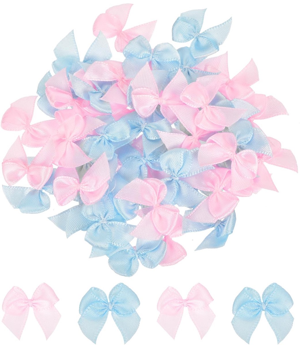 Solidchoice - 100 Mini Satijnen Bloemen Bows voor Creatieve Projecten