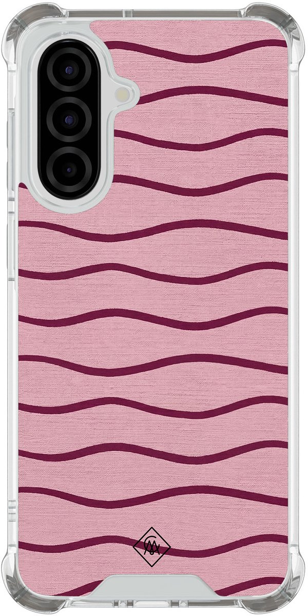 Casimoda® hoesje - Geschikt voor Samsung Galaxy A37 - Soft Stripes - Shockproof case - Extra sterk - TPU/polycarbonaat - Roze, Transparant