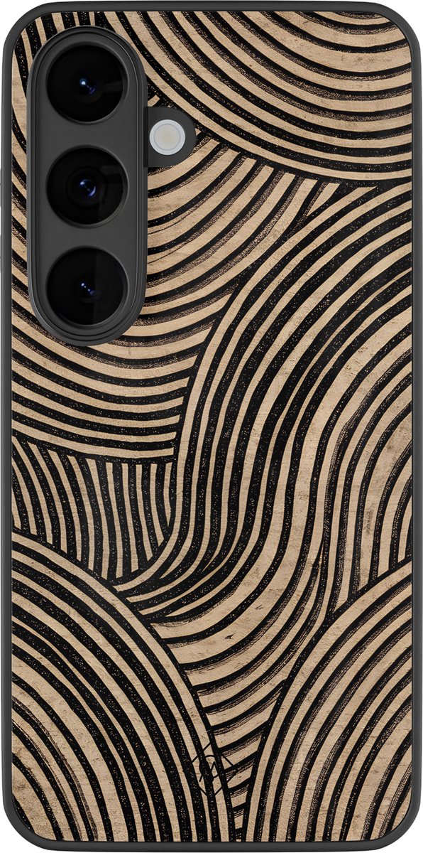 Casimoda® hoesje - Geschikt voor Samsung Galaxy S26 - Ebony Waves - Luxe Hard Case Zwart - Backcover telefoonhoesje - Zwart