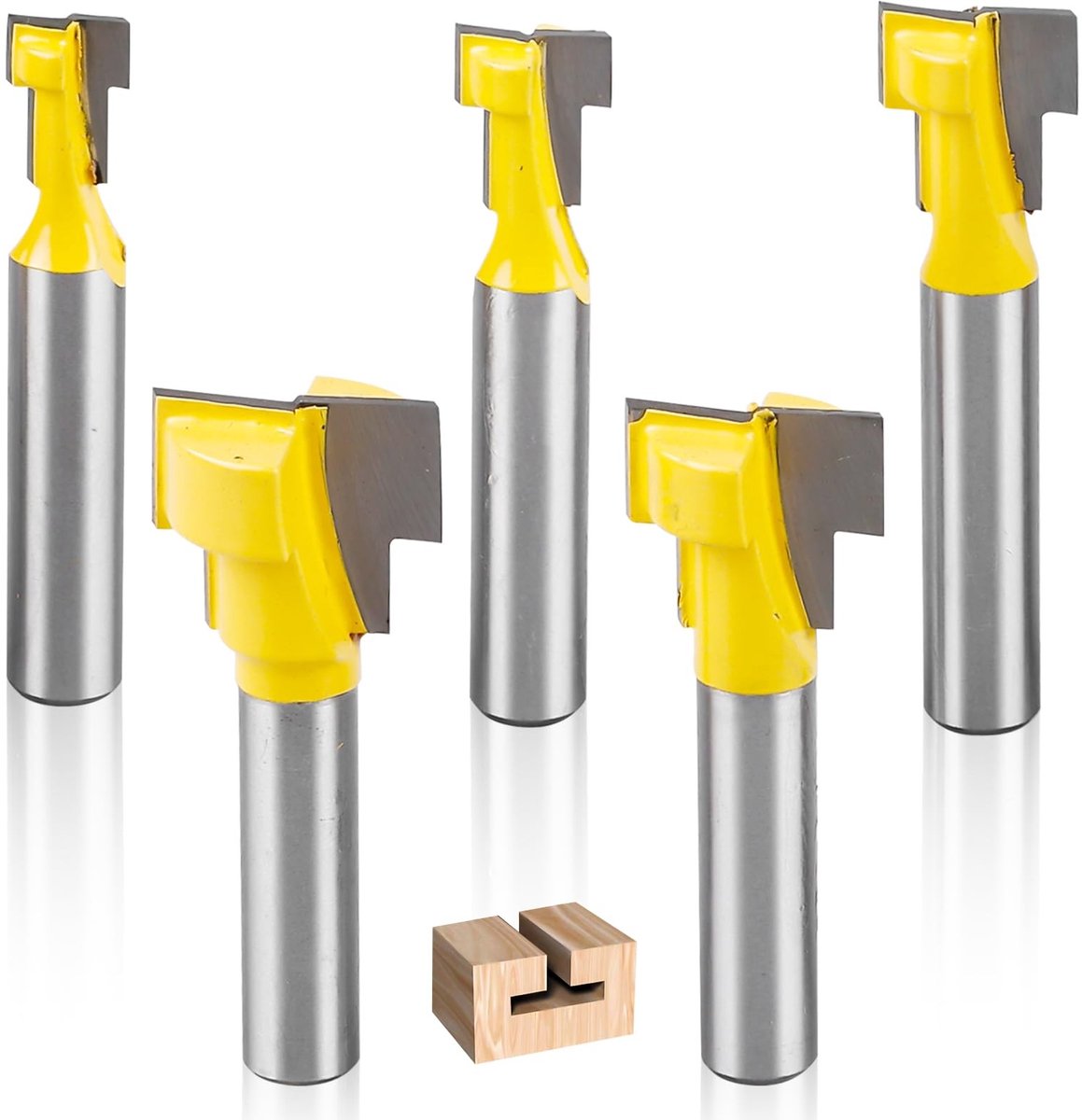Solidchoice - Set van 5 Frees met 8mm Schacht voor Houtbewerking