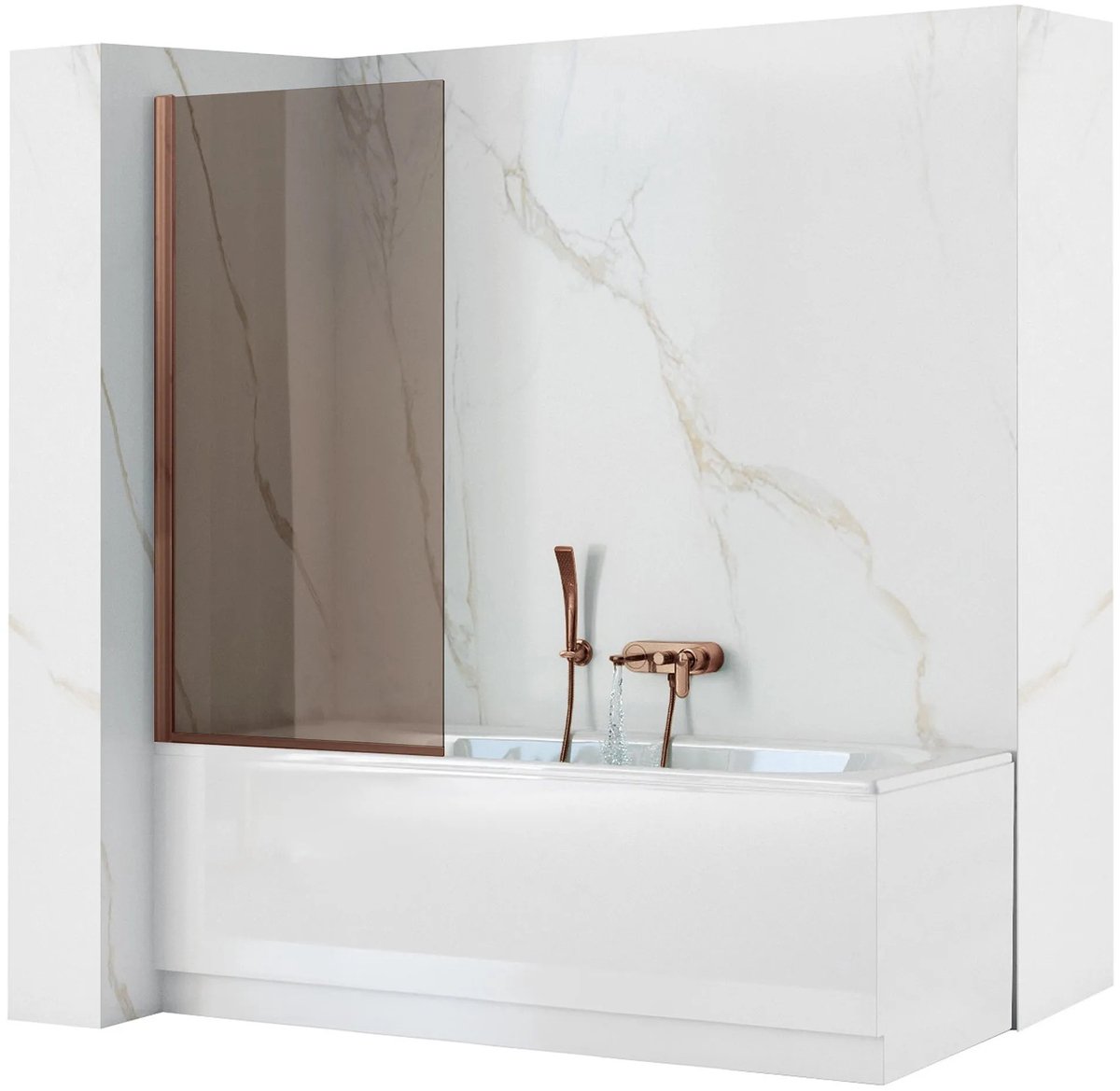Rea - Bad Scherm Elegant Brush Copper 70 - 0,5 x 70 x 140 cm