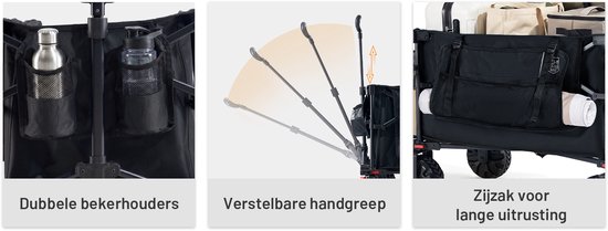 TIMBER RIDGE Bolderkar Opvouwbaar - 400L, 180kg, met all-terrain wielen, rem en 360° zwenkwielen van Timber Ridge — afbeelding 4