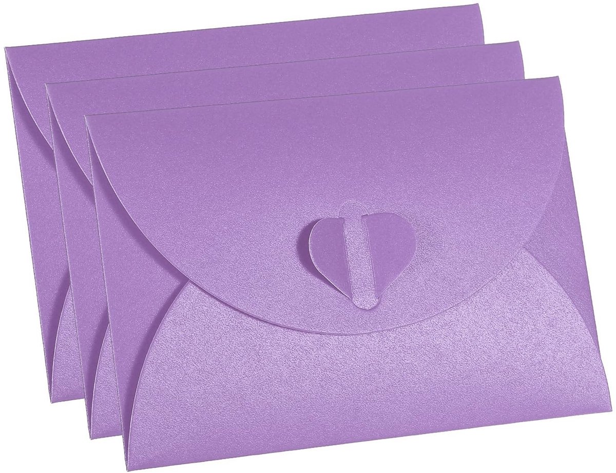 Solidchoice - Mini Gift Card Enveloppen met Hartsluiting, 12 Stuks