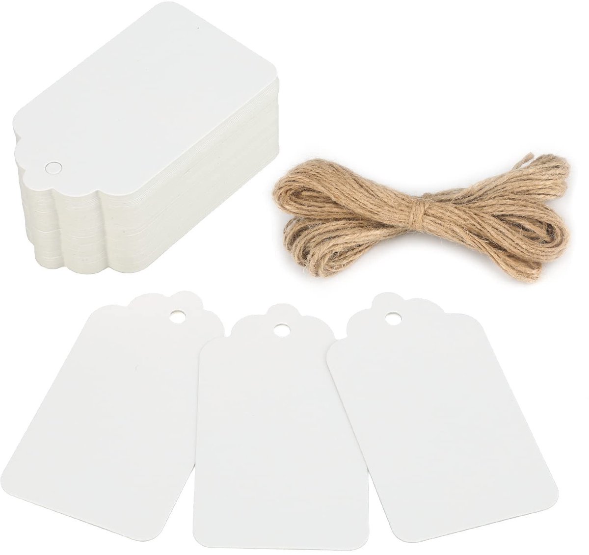 Solidchoice - Set van 100 Cadeau Labels met 20m Jute Touw