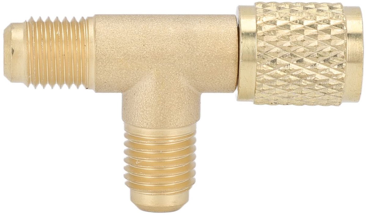 Solidchoice - Quick Coupling Tee Adapter met Ventielkern voor Koudemiddelen