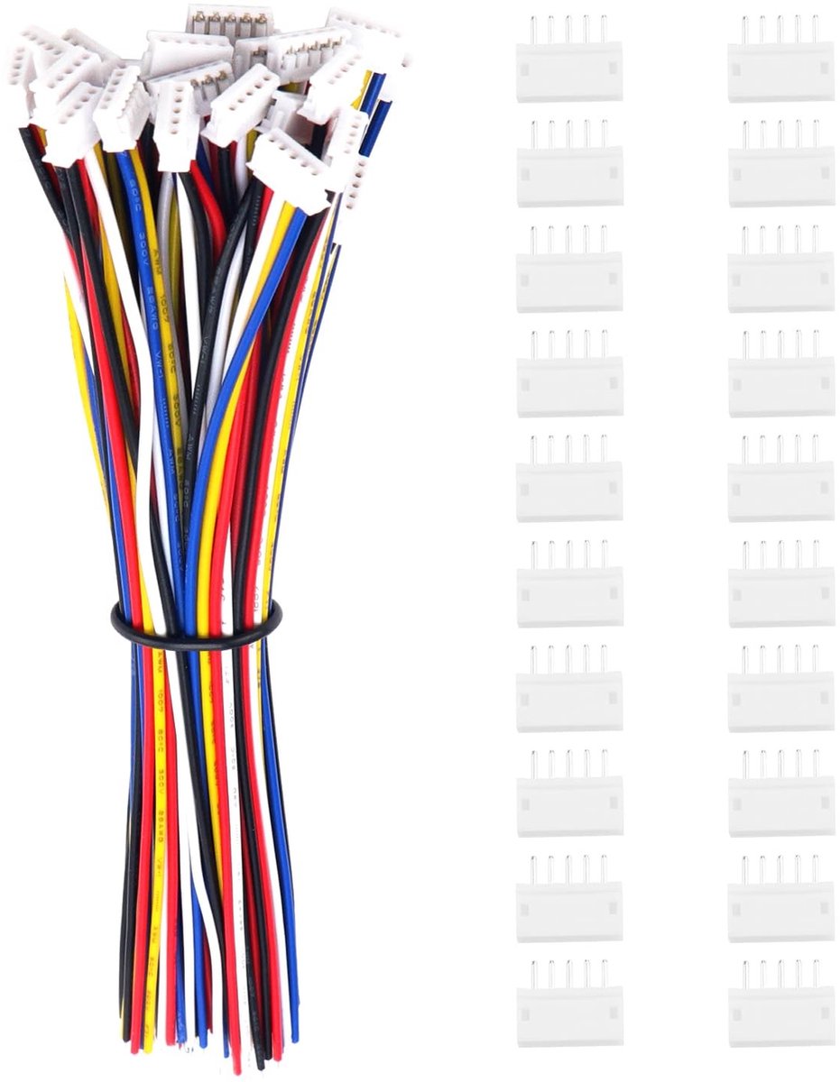 Solidchoice - Set van 20 Mini JST 5 Pin Connectoren met Kabel