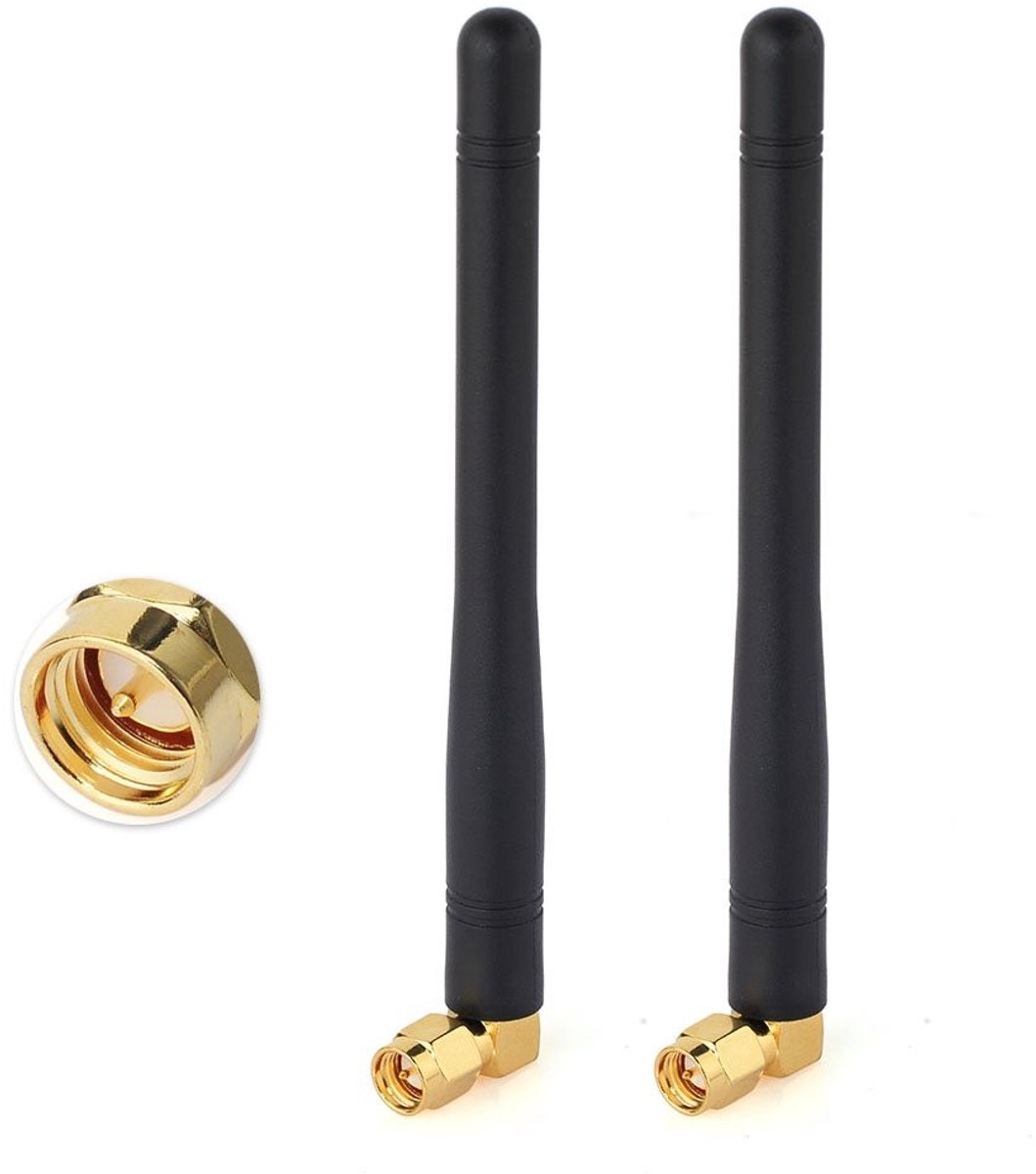 Solidchoice - Omnidirectionele SMA-antenne 433 MHz voor Draadloze Apparaten - 2 Stuks