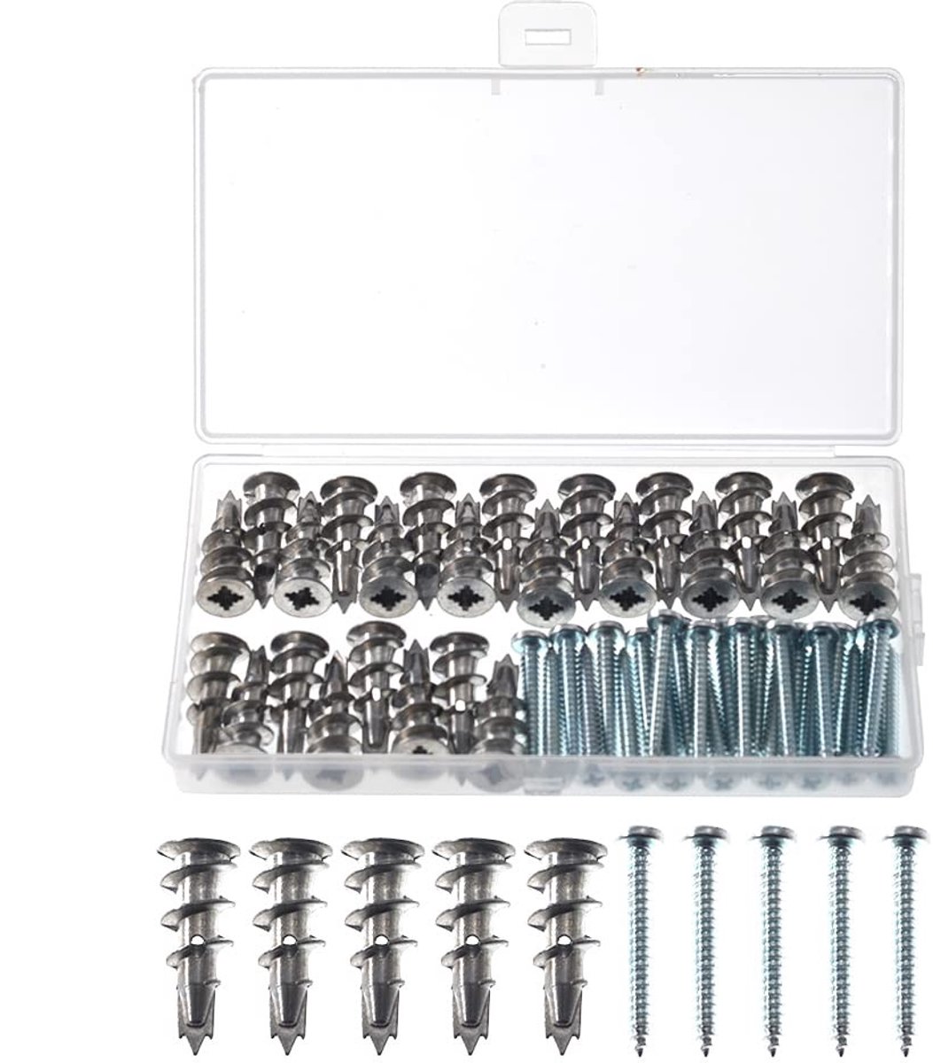 Solidchoice - 25 Stuks Zelfborende Hollewandpluggen met Schroeven
