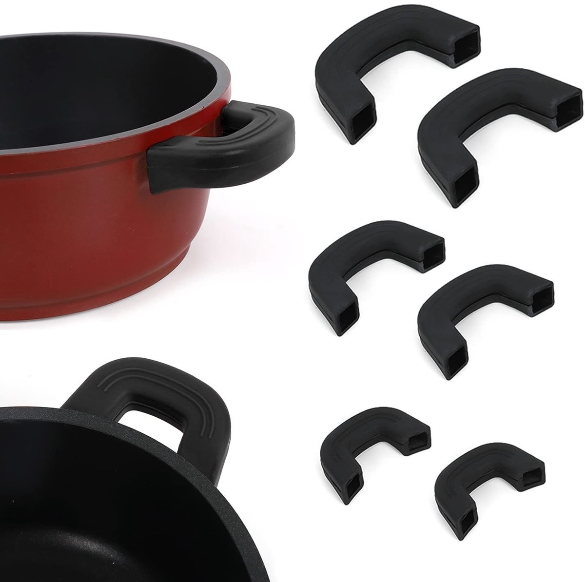 Solidchoice - Siliconen Potgrepen Set van 6 voor Veilig Koken