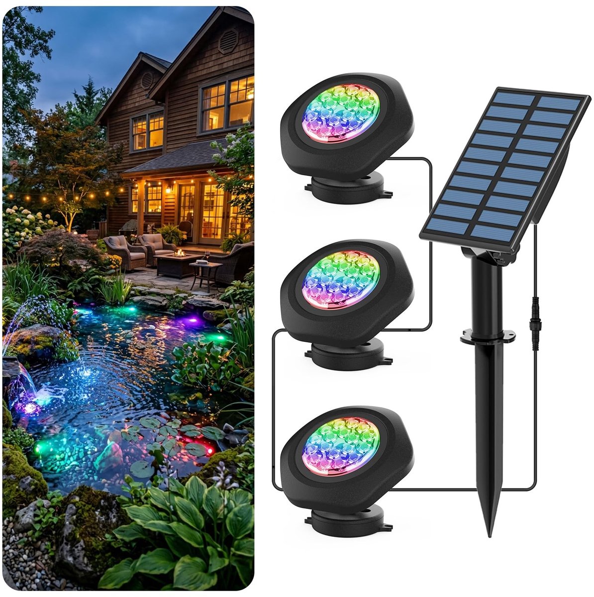 Solidchoice - Vijverlicht met RGB Kleurverandering - Dimbaar en Waterdicht
