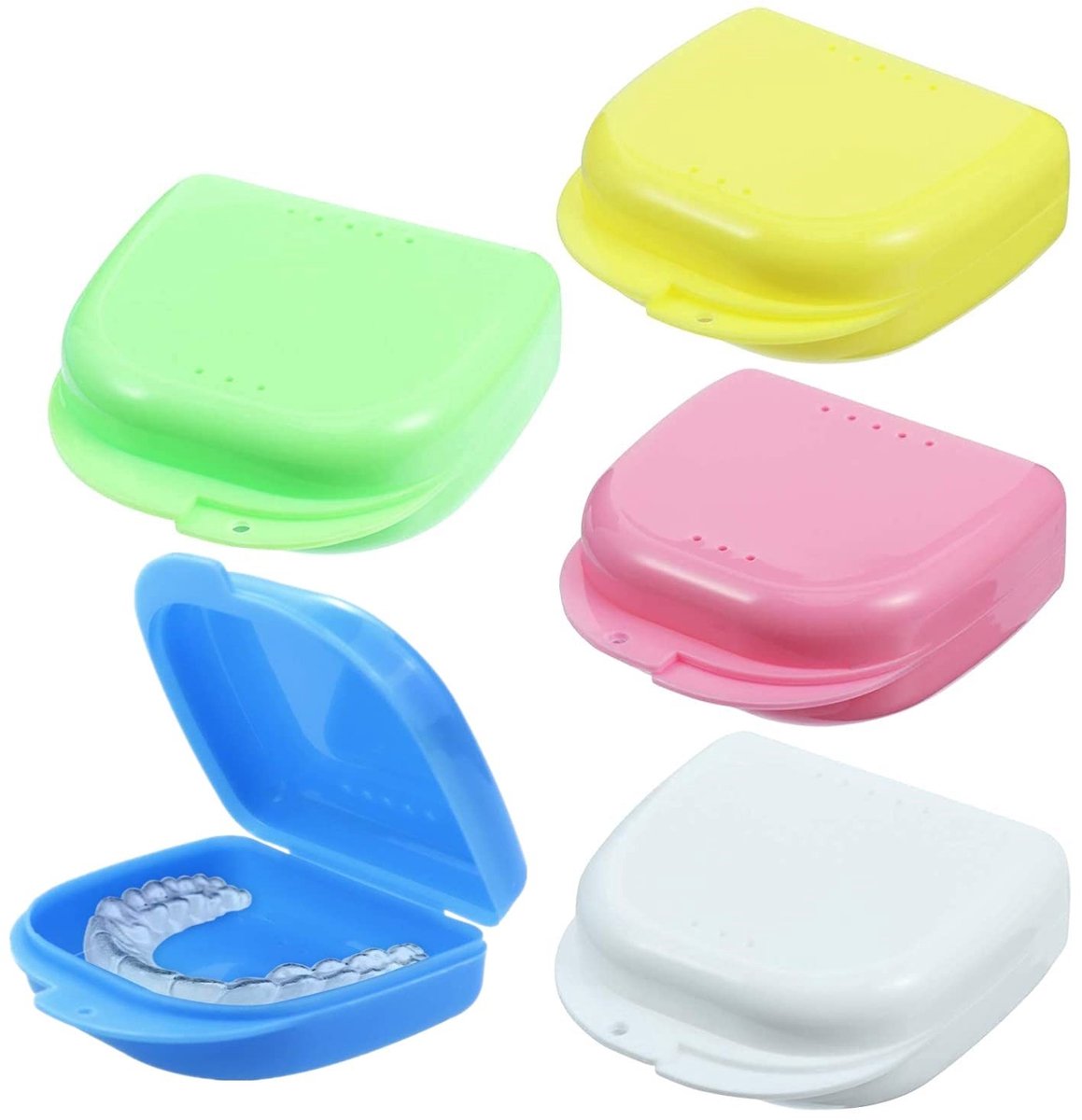 Solidchoice - Beugeldoos - Tandprothesebeker en Prothesendoos - 5 Stuks