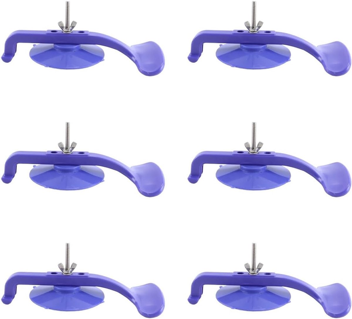 Set van 6 Zuignapklemmen - Blauw - 240 x 130 x 60 mm - ABS/Rubber - Voor Auto Reparaties