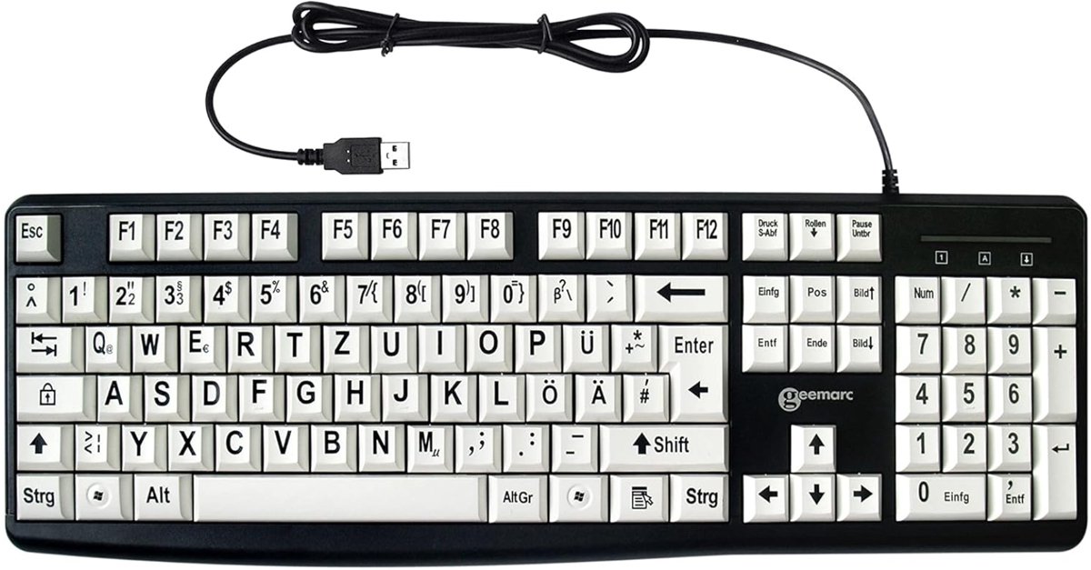 Geemarc Telecom 3521350020823 toetsenbord Universeel USB QWERTY Zwart, Wit