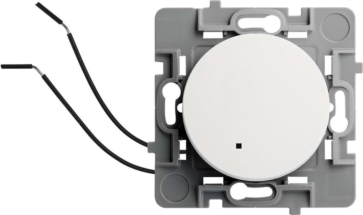 - Casual Evo - Drukschakelaar - Wandschakelaar met controlelampje voor lichtregeling - Snelle installatie - ABS - Inbouwmontage - Wit - 48 x 48 x 41 mm