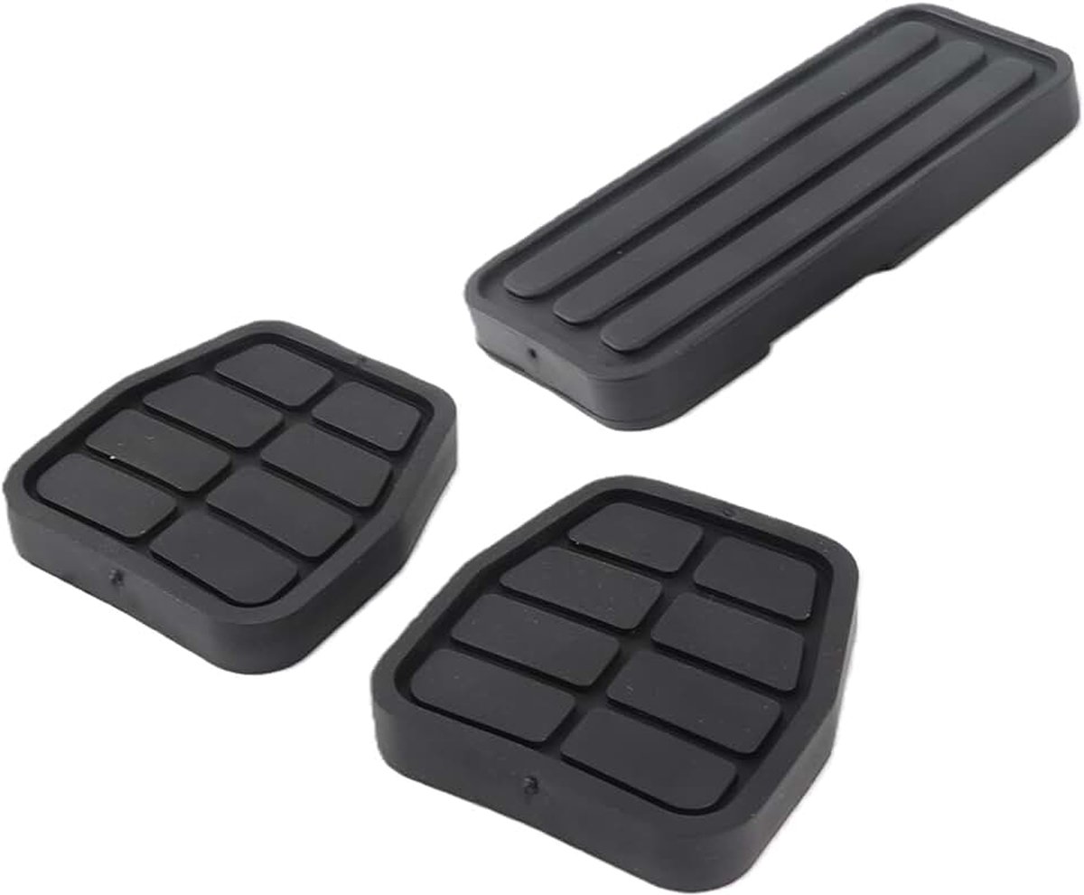 3 Stks Koppeling Rem Gaspedaal Pad Kit Rubber Zwart Flexibele Slijtvaste Vervanging voor T4 Transporter 1990-2003 Automotive Pedalen Auto Pedaal