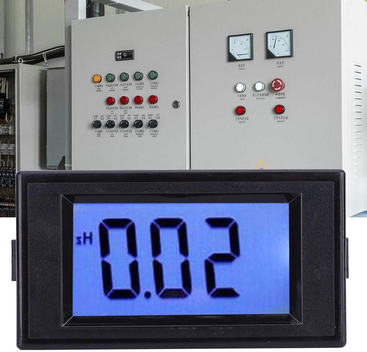 Digitale Frequentiemeter - Spanningsmeter Frequencymeter - Spanning Monitoren - Helder LCD Scherm - 76 x 39 mm - Grijs