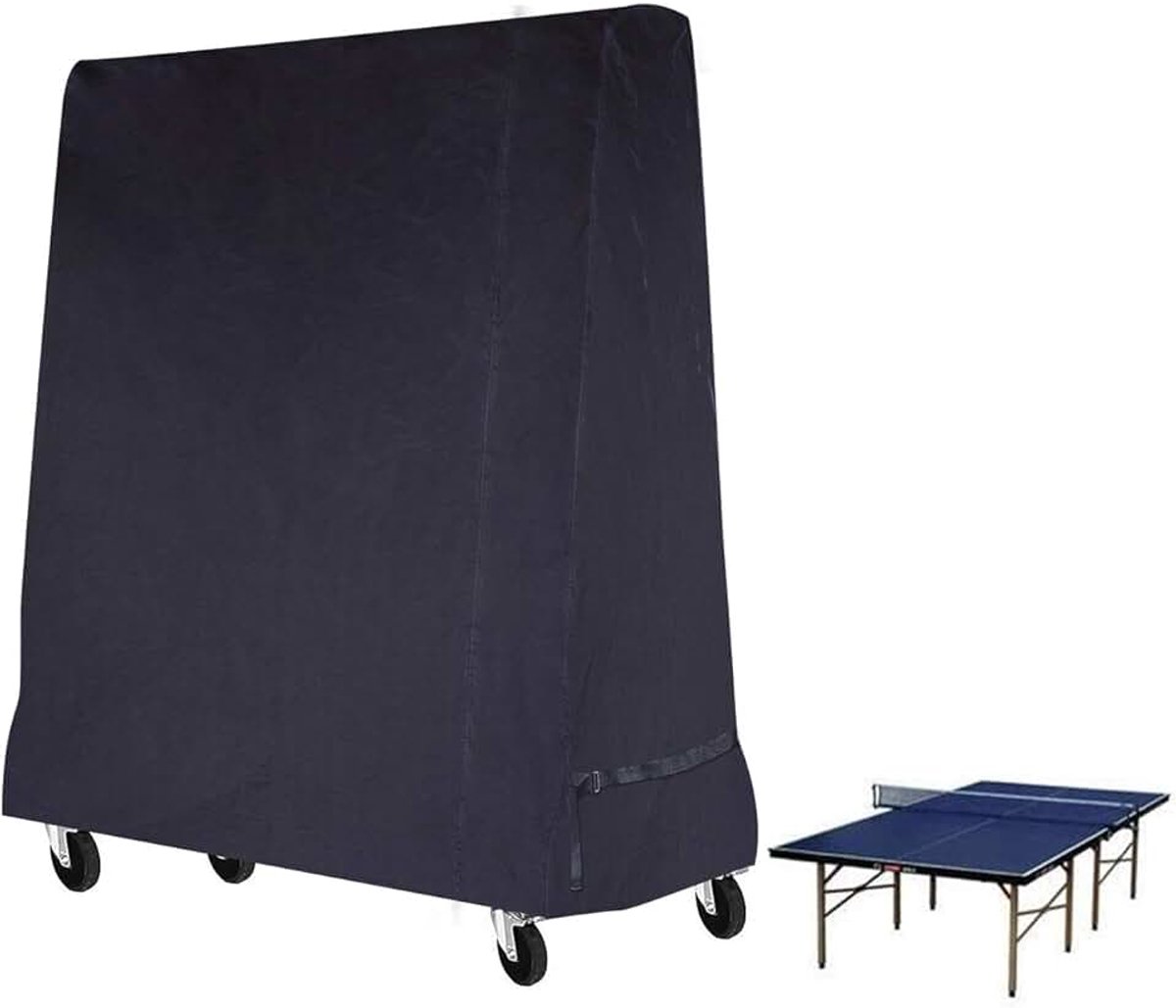 Full Size Tafeltennis Cover Ping Pong Tafel Waterdichte Cover Binnen/Outdoor Zwart (185 × 70 × 165 cm)