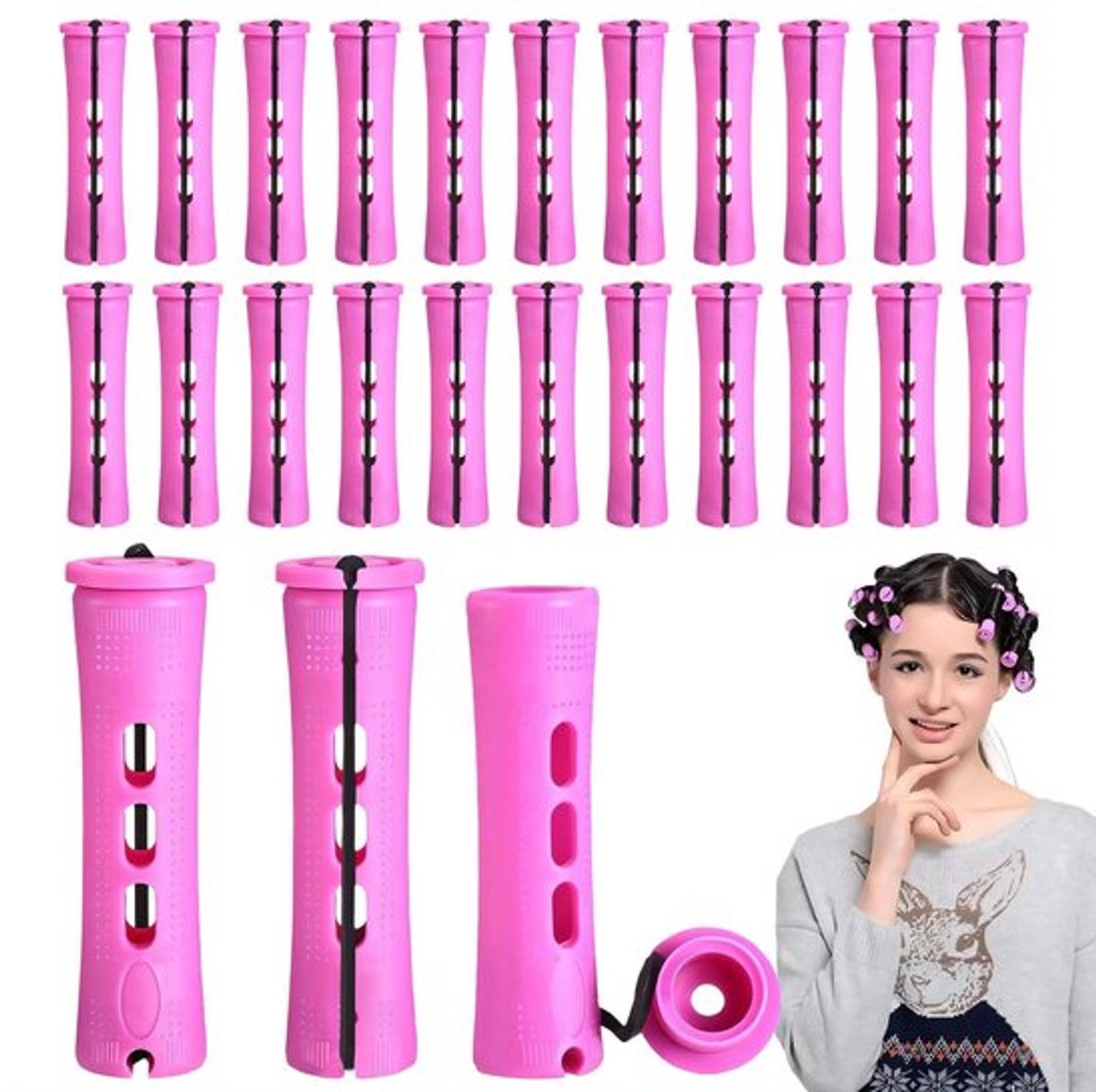 Krulspelden 20 stuks - Koude Golf Roller - Haarstyling Gereedschap - Kunststof - Voor Lang/Kort Haar - Hoogwaardig Milieuvriendelijk Materiaal - Haarrollers