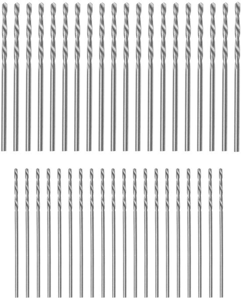 - Mini Twist Boor Set - Metaal - 40 Stuks - Hout Plastic Metaal - Geschikt voor Allesboren - Zilverkleurig - Inclusief 1.5mm 1mm Boor Voor Zacht Ijzer Aluminium.