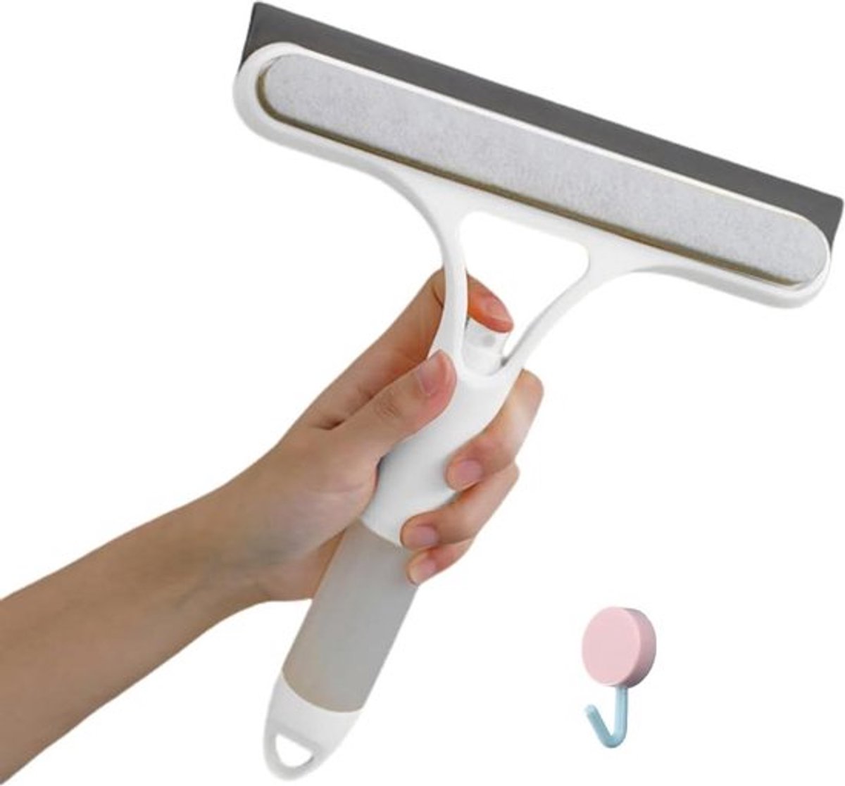 3-in-1 douchewisser met gieter en spons - duurzaam en stil - maakt geen krassen - keramische tegels spiegels ramen (wit) douchewisser