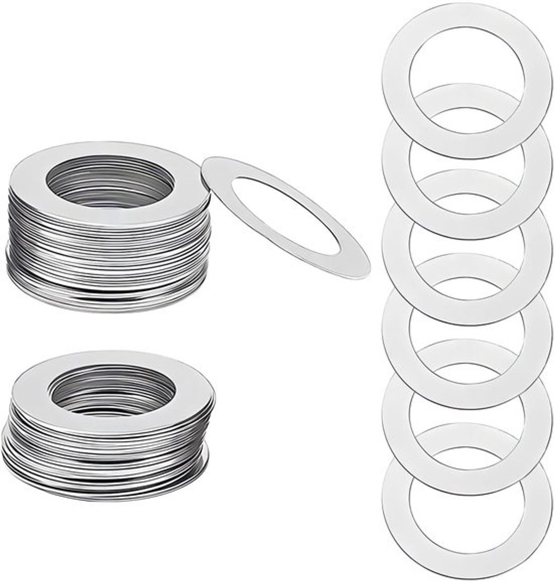 Sluitringen 50 Stuks - Platte Sluitringen M6 x 12 x 0.2 mm - Roestvrij Stalen Borgringen - Voor Schroeven en Moeren - Versterkt Contactoppervlak - Onderlegschijven