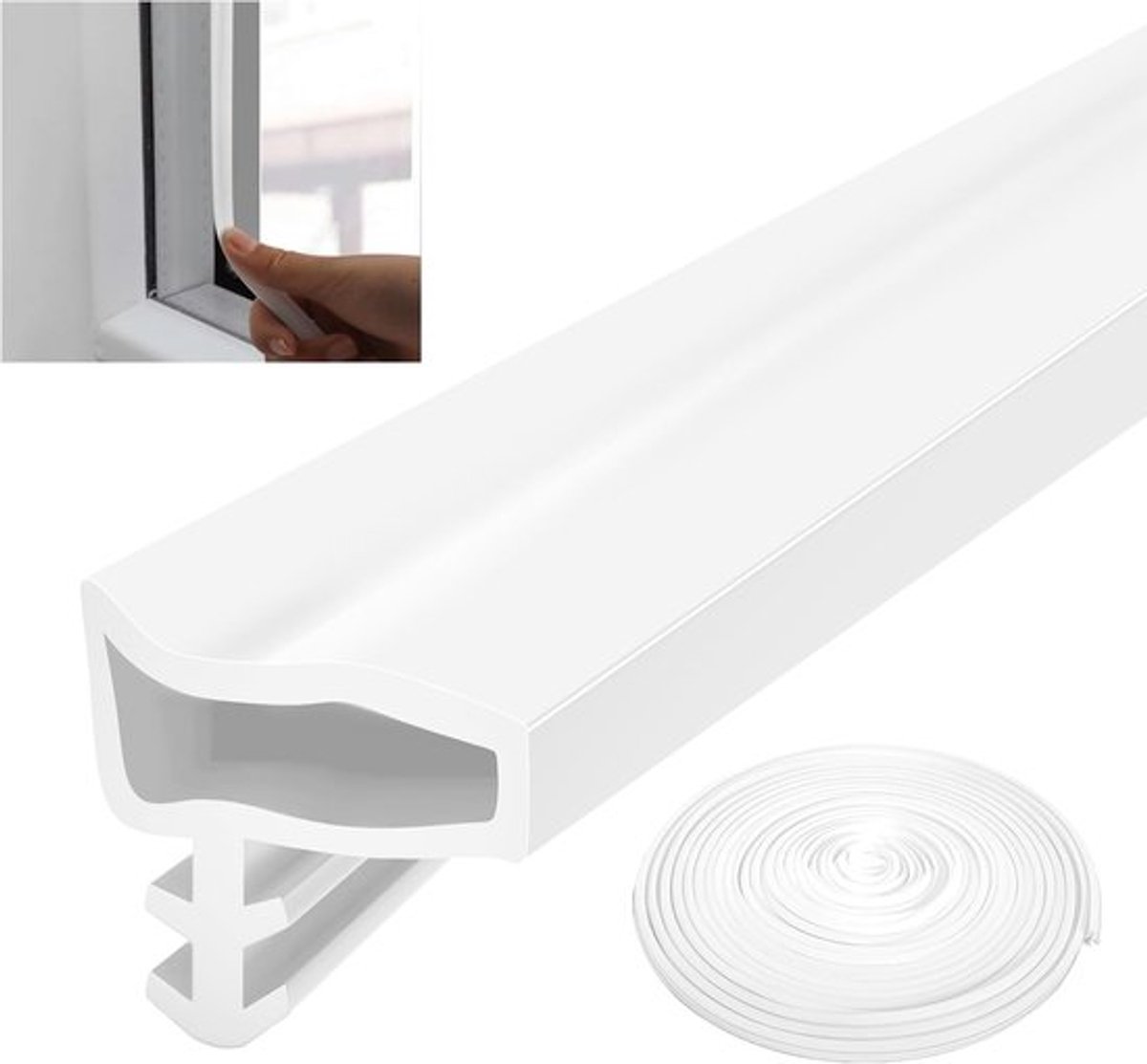 Deurafdichting - Witte PVC Raamafdichting - 10 m - Geluidsisolatie - Vochtbestendig - Botsbeveiliging