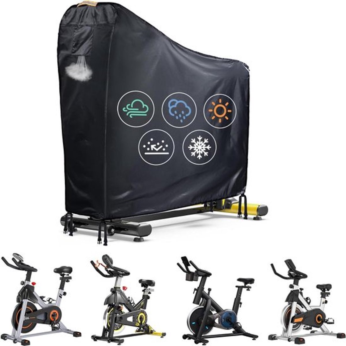 Waterdichte fietshoes voor buiten met ventilatierooster en winddichte gespen - Grote hoes geschikt voor Peloton en Schwinn - Bescherming tegen regen.