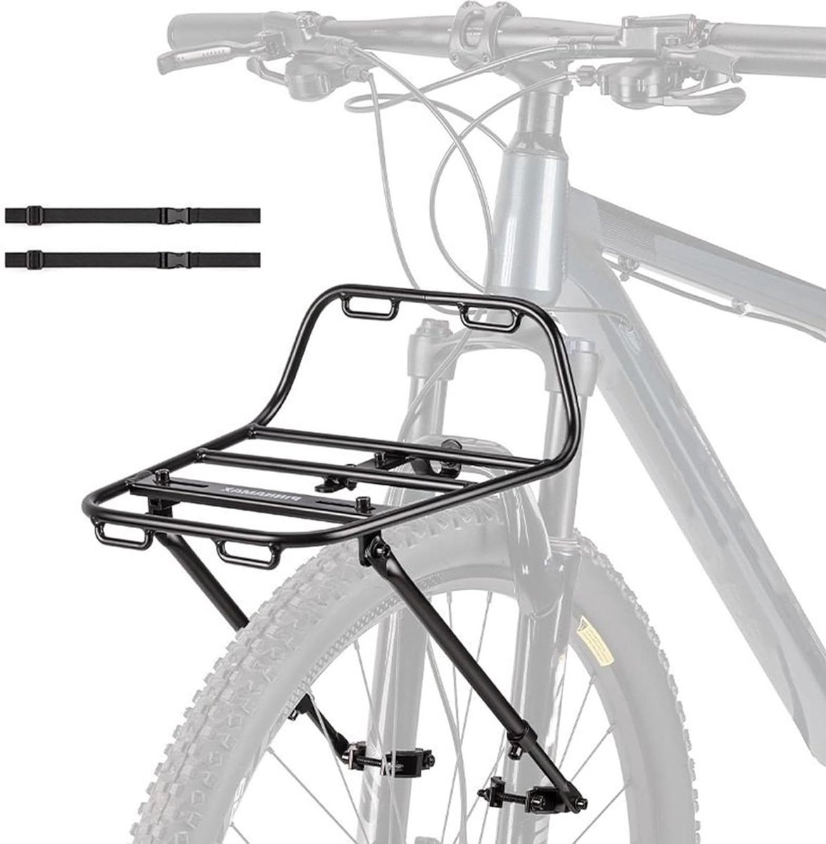 Fiets Voorrek - Fietsenrek Standaard - Fietsen Opbergen - Verstelbare Aluminium Standaard - 24-29 inch - Mat Zwart
