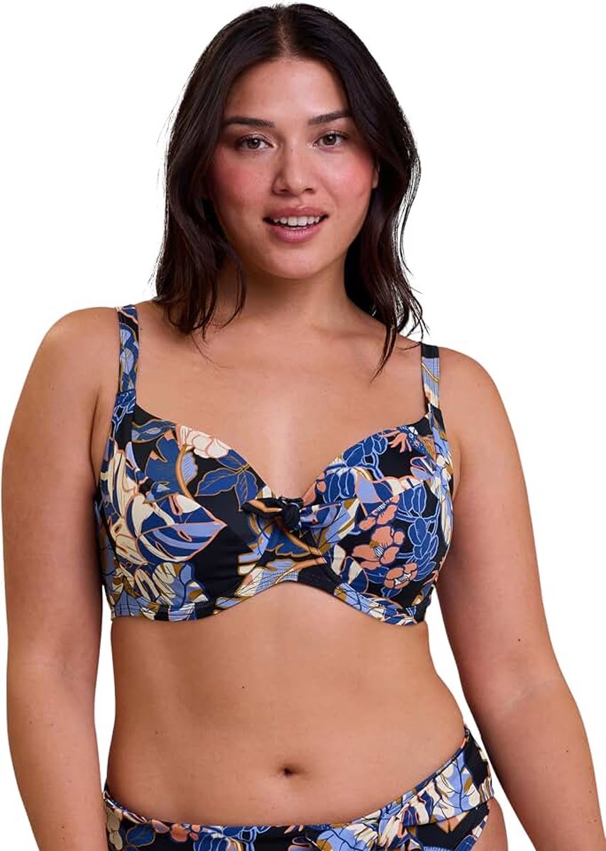 Complexe Fidji bikinitop voor dames, Black Exotic Print, 85F