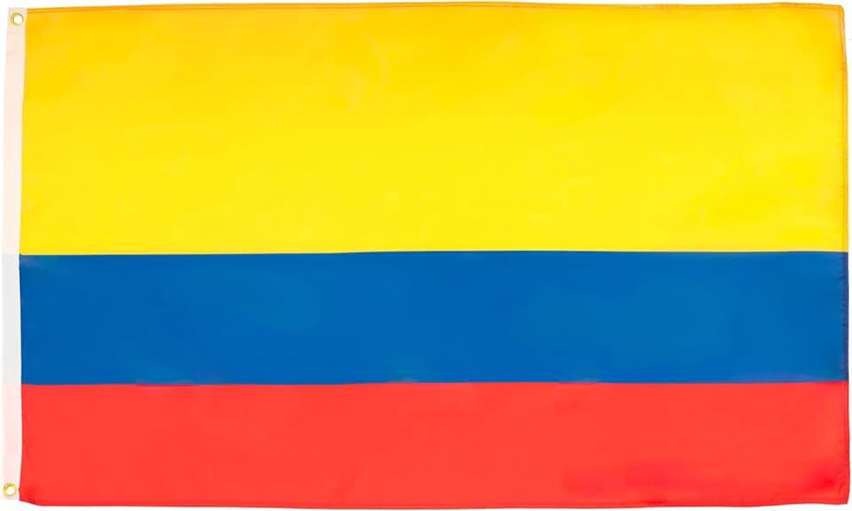 Vlaggen Colombia 90x60 cm Polyester 100D 2 Ringen | Binnen en buiten Colombiaans decoratieve vlag dubbel gestikte naden en verstevigde randen met metalen ogen 100D polyester