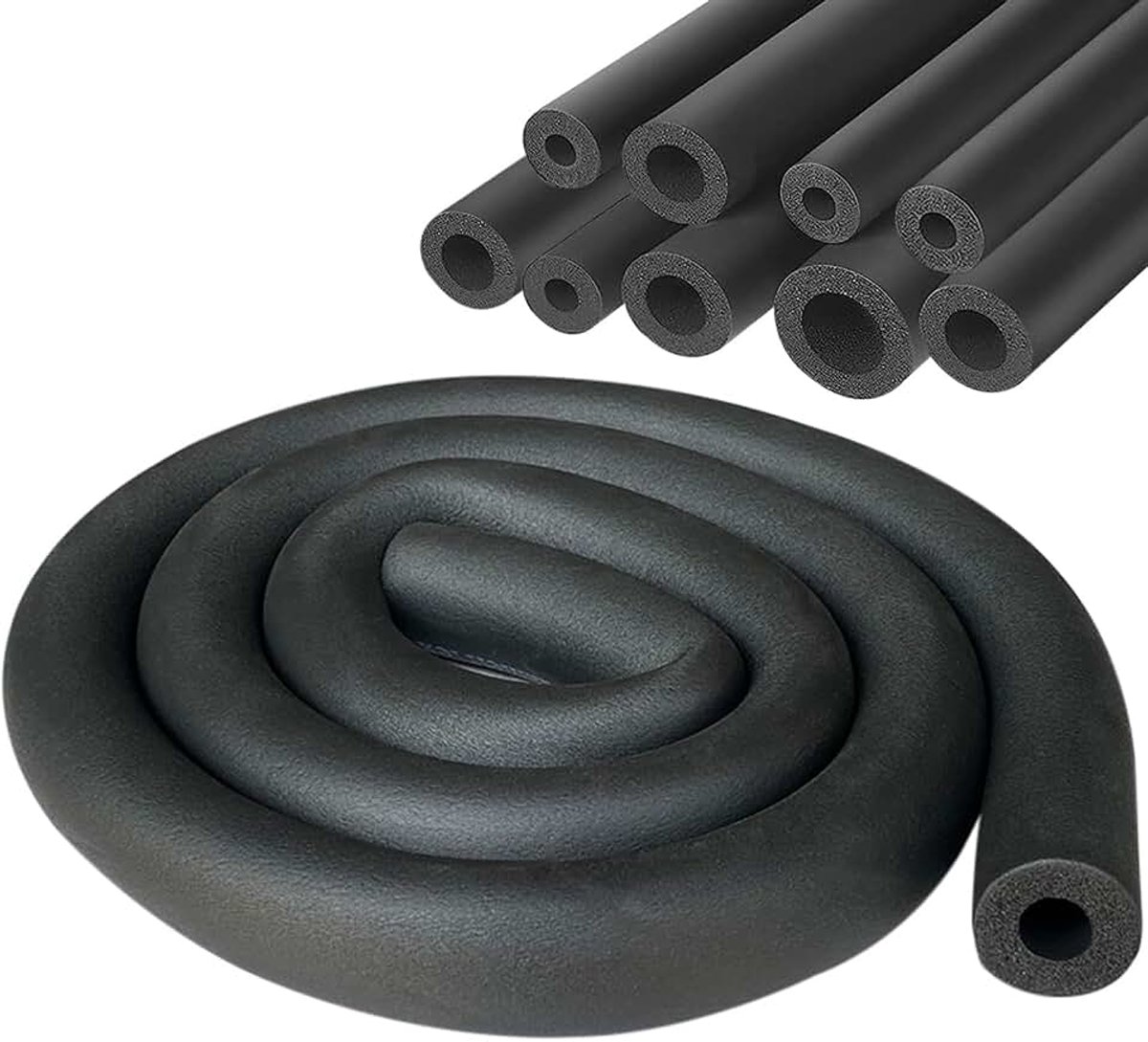 Buisisolatie, schuim, Ø 28 mm, buisisolatie, buis, zwart, voor verwarming, sanitair, verwarmingsbuis, koperen buis, 1,8 m (zwart, 28 mm)