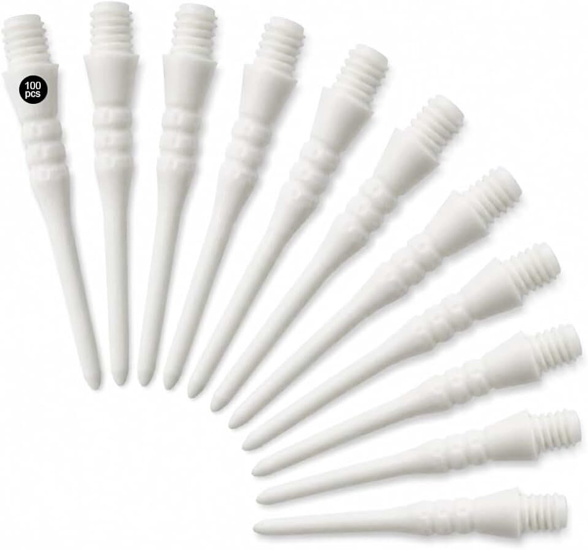 Dartpunten van kunststof, 100 stuks, soft tip dartpijlen, 2BA schroefdraad, soft tip reservepunten, bijzonder stabiel en duurzaam, dartaccessoires