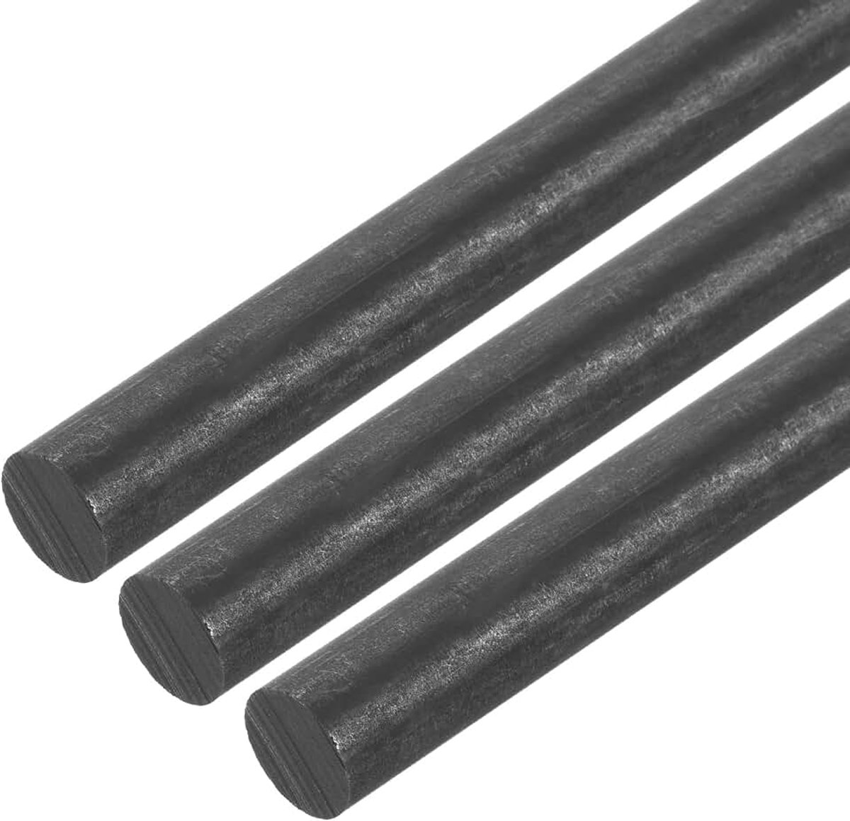 Grafietstang, beugelstang van cilindrisch grafiet, carbonstang, 250 x 13 mm, zwart, voor elektroden, smeltgieten, potjes, verpakking van 3 stuks